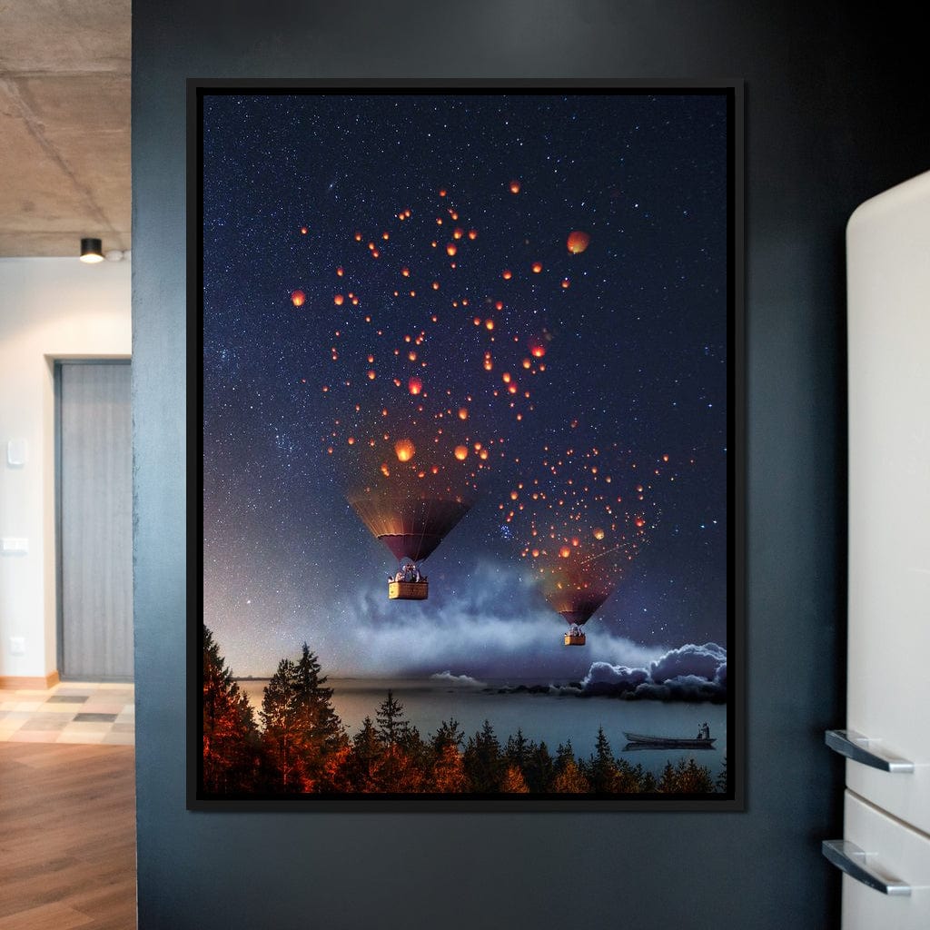 Hot Air Balloon Light Canvas Wall Art