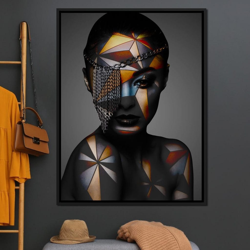 Geometric Face Paint Canvas Wall Art