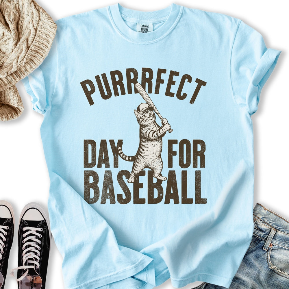 Purrrfect Baseball Cat Relaxed Tee