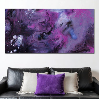 Abstract Purple & Black Canvas Wall Art