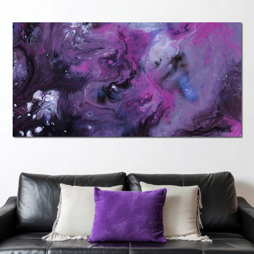 Abstract Purple & Black Canvas Wall Art