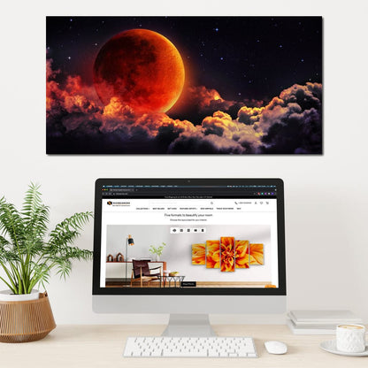 Red Moon Canvas Wall Art