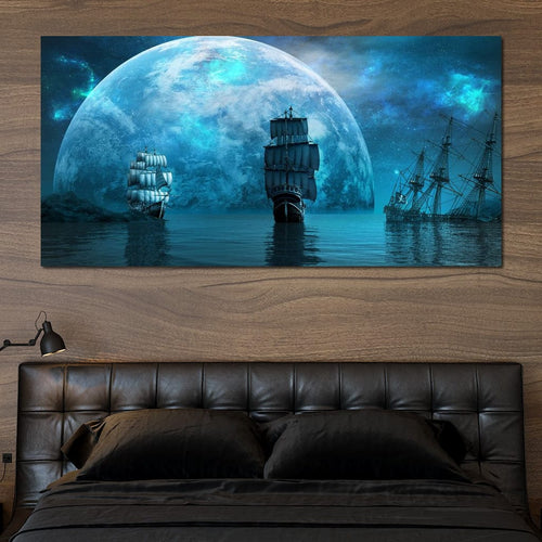 Sailing World Canvas Wall Art