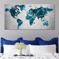 World Map 4 - Mateo Canvas Wall Art