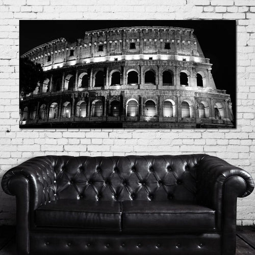 Colosseum at Night Time Canvas Wall Art