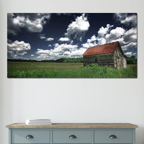 Old Barn in the Field Canvas Wall Art