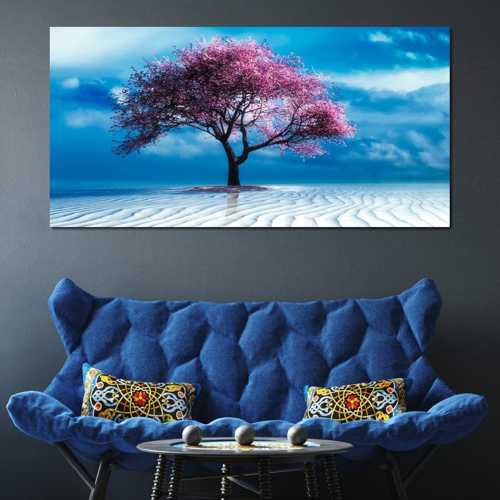 Lone Pink Tree Canvas Wall Art