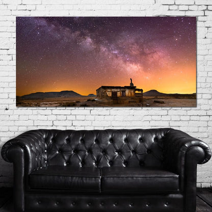 Shepherd Hut Desert Night Canvas Wall Art