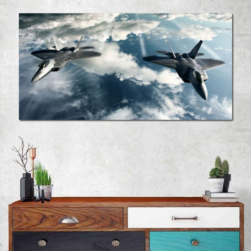 F-22 Raptors Canvas Wall Art