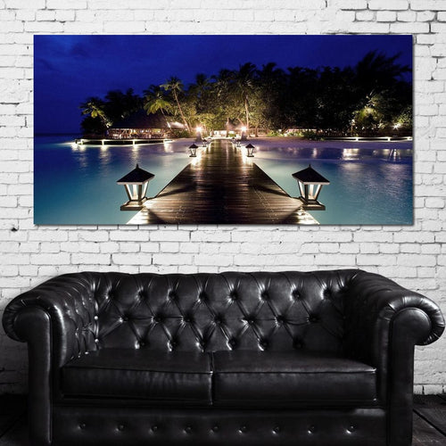 Night Vacation Canvas Wall Art
