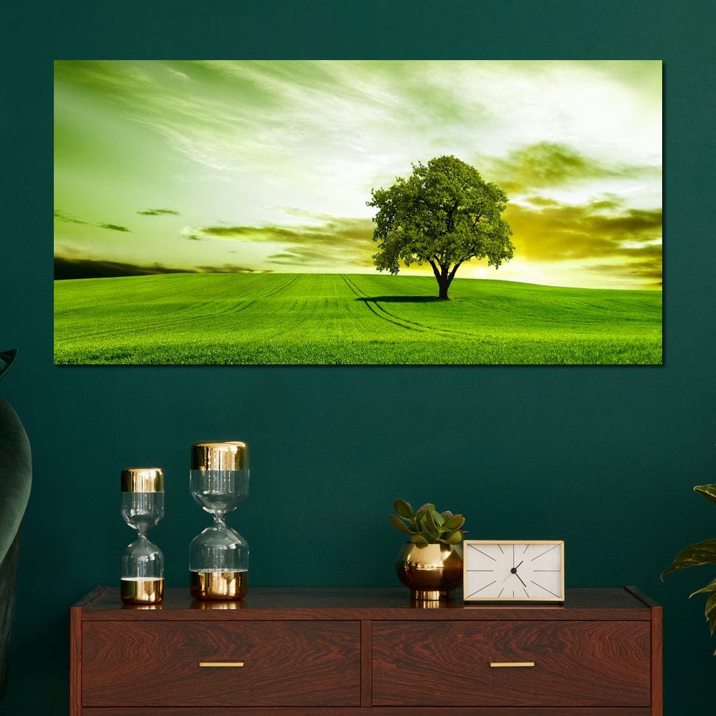 Green Prairie Canvas Wall Art
