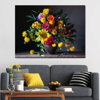 Sunflower Bouquet Canvas Wall Art