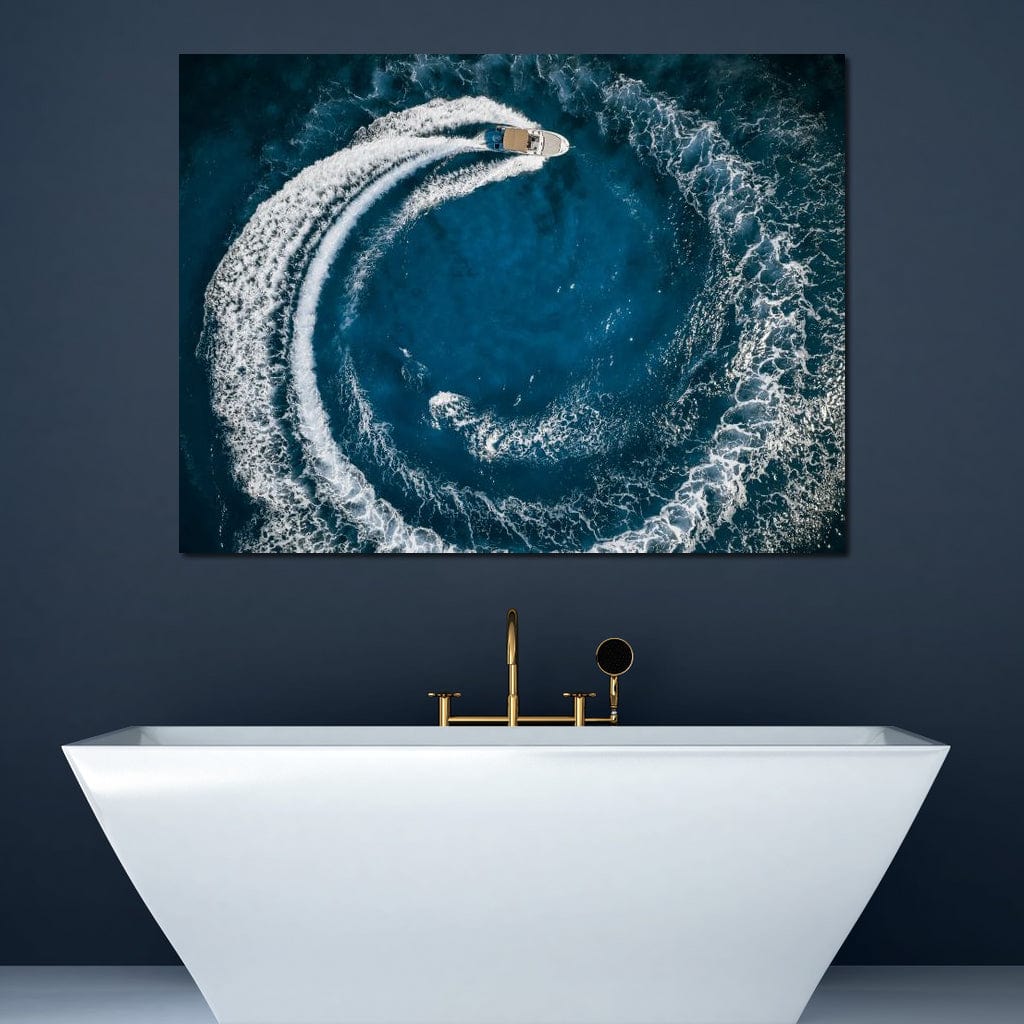 Boat Circle Canvas Wall Art
