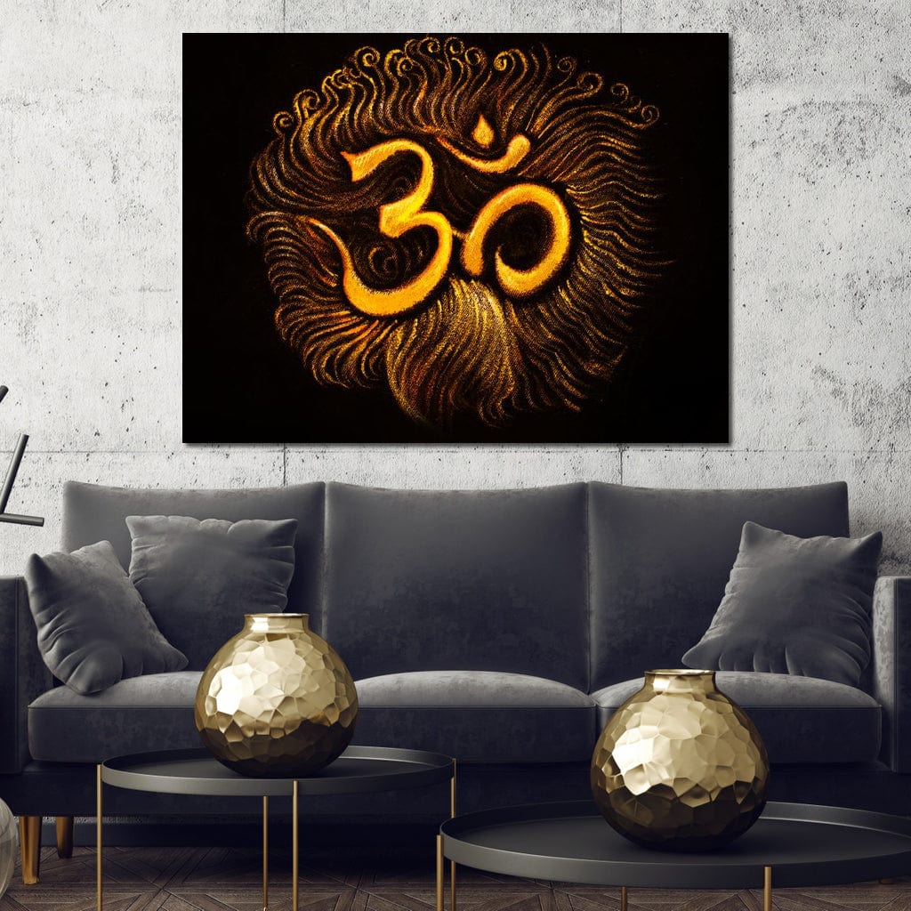 Golden OM Canvas Wall Art