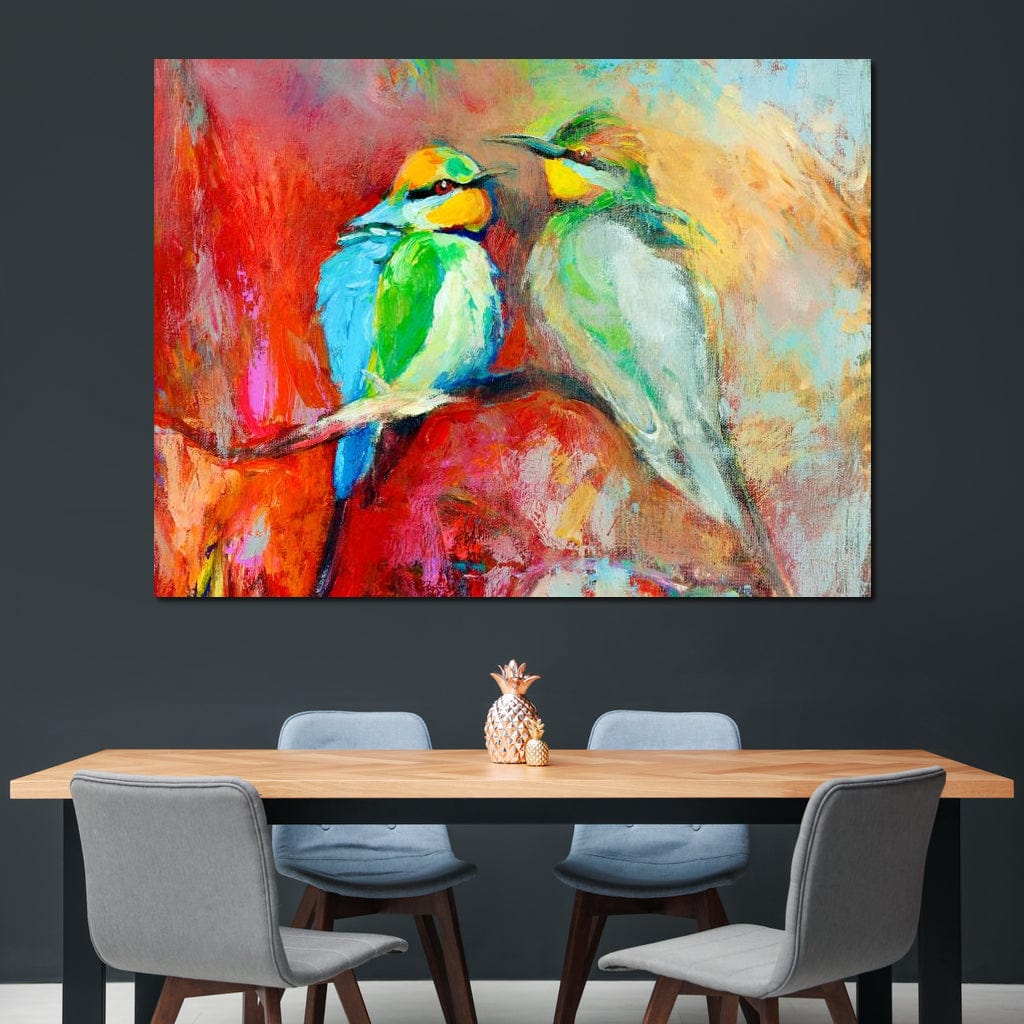 Blue-Tailed Birds Canvas Wall Art