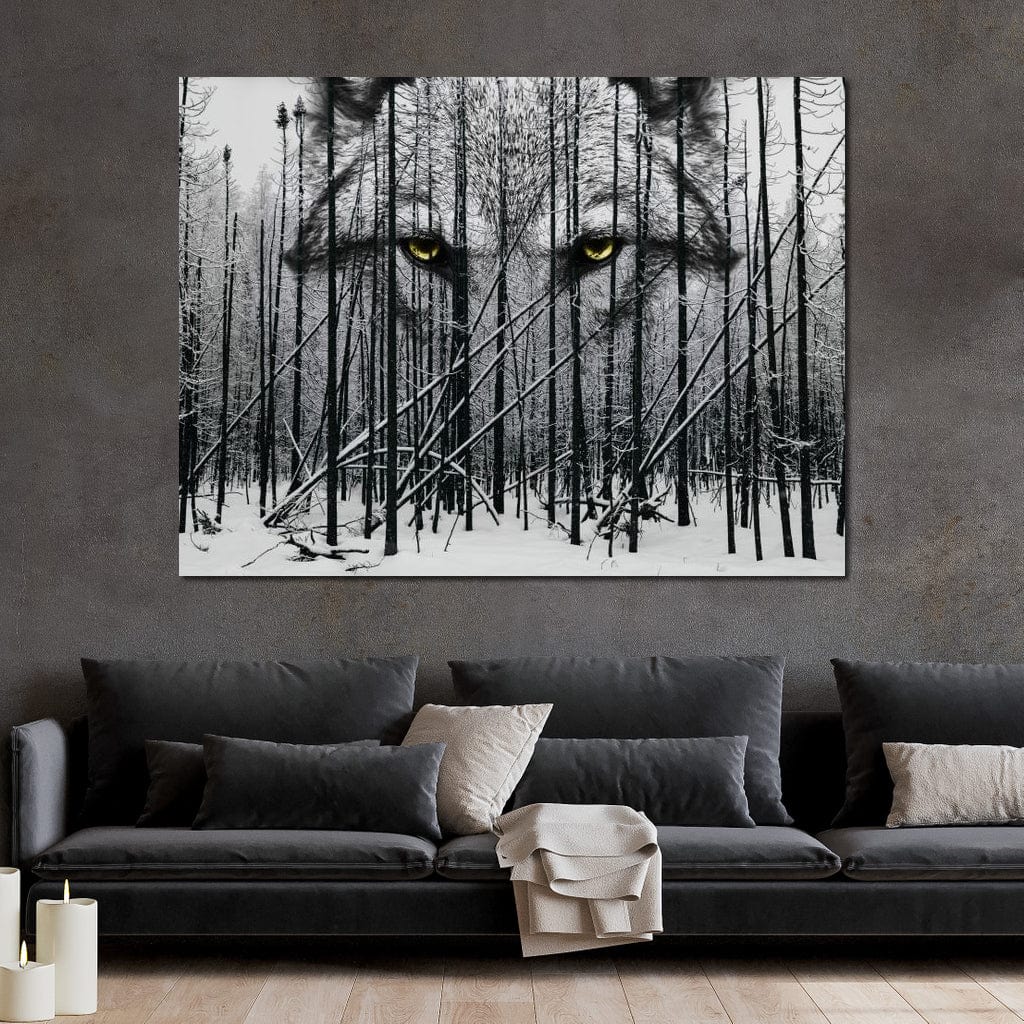 Wolf Winter Woods Canvas Wall Art