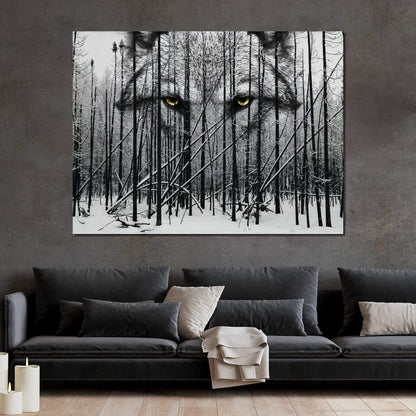 Wolf Winter Woods Canvas Wall Art