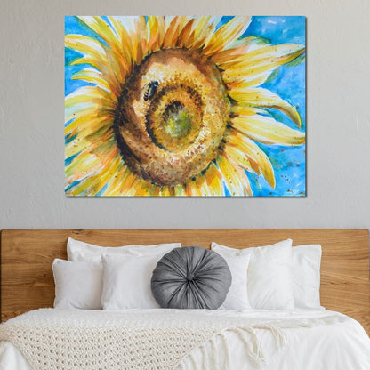 Golden Sunflower Canvas Wall Art