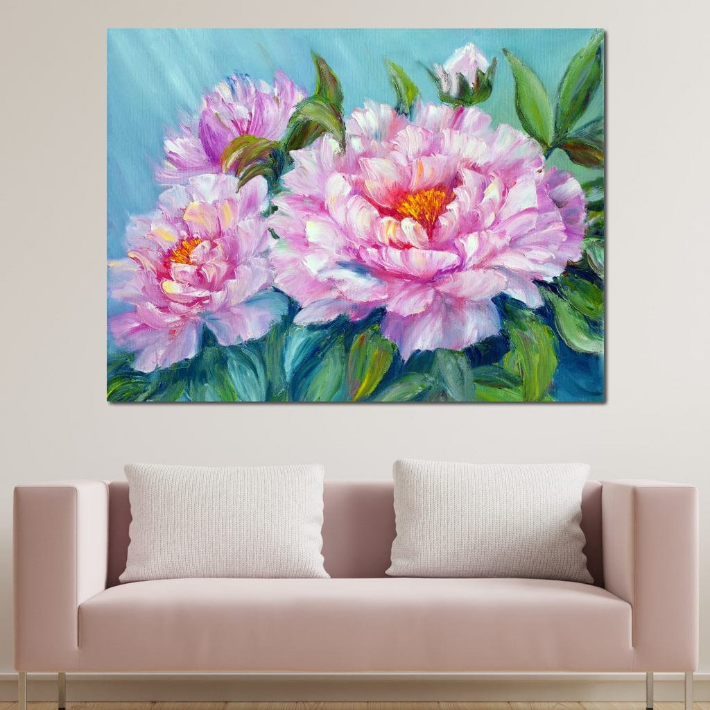 Asian Peonies Canvas Wall Art