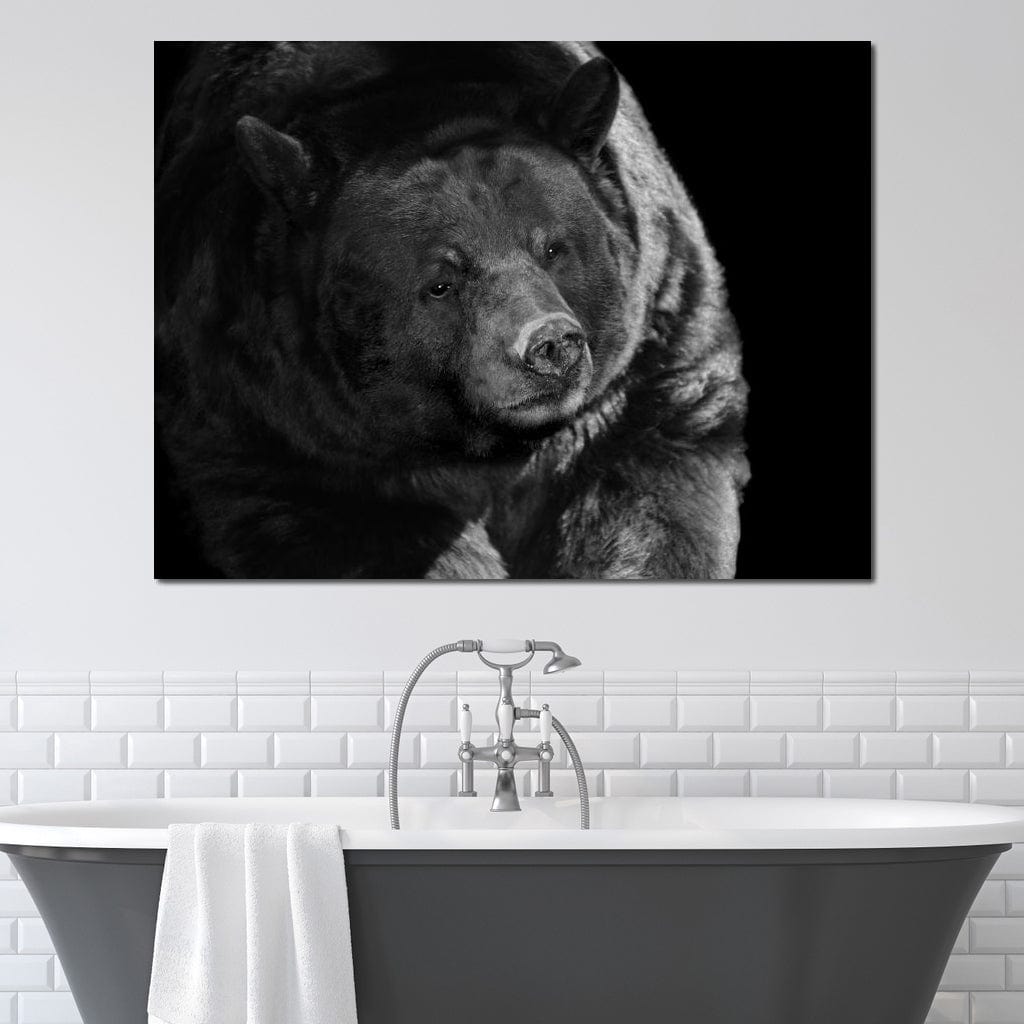 Black and White Bear Canvas Wall Art