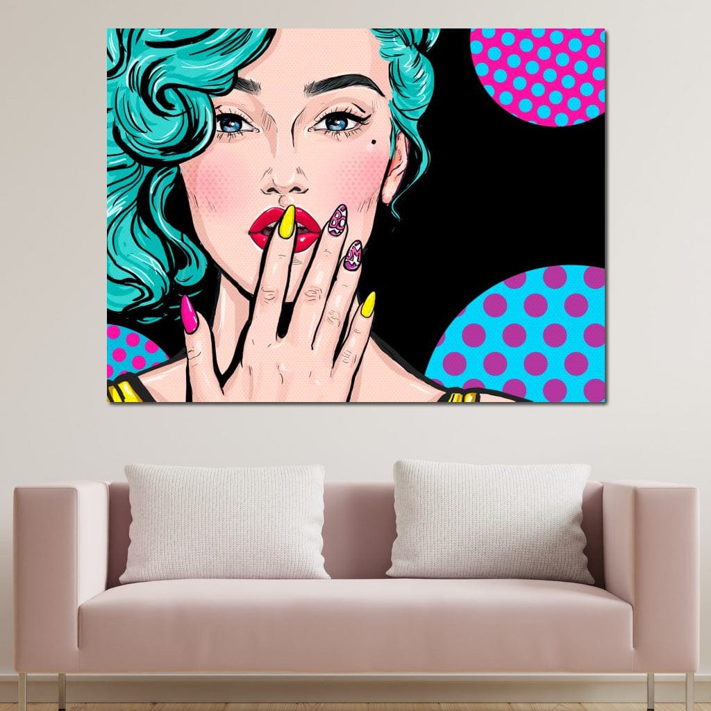 Pop Art Lady Canvas Wall Art