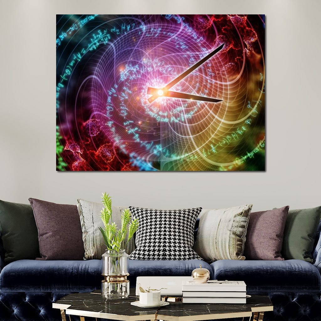 Spacetime Clock Canvas Wall Art