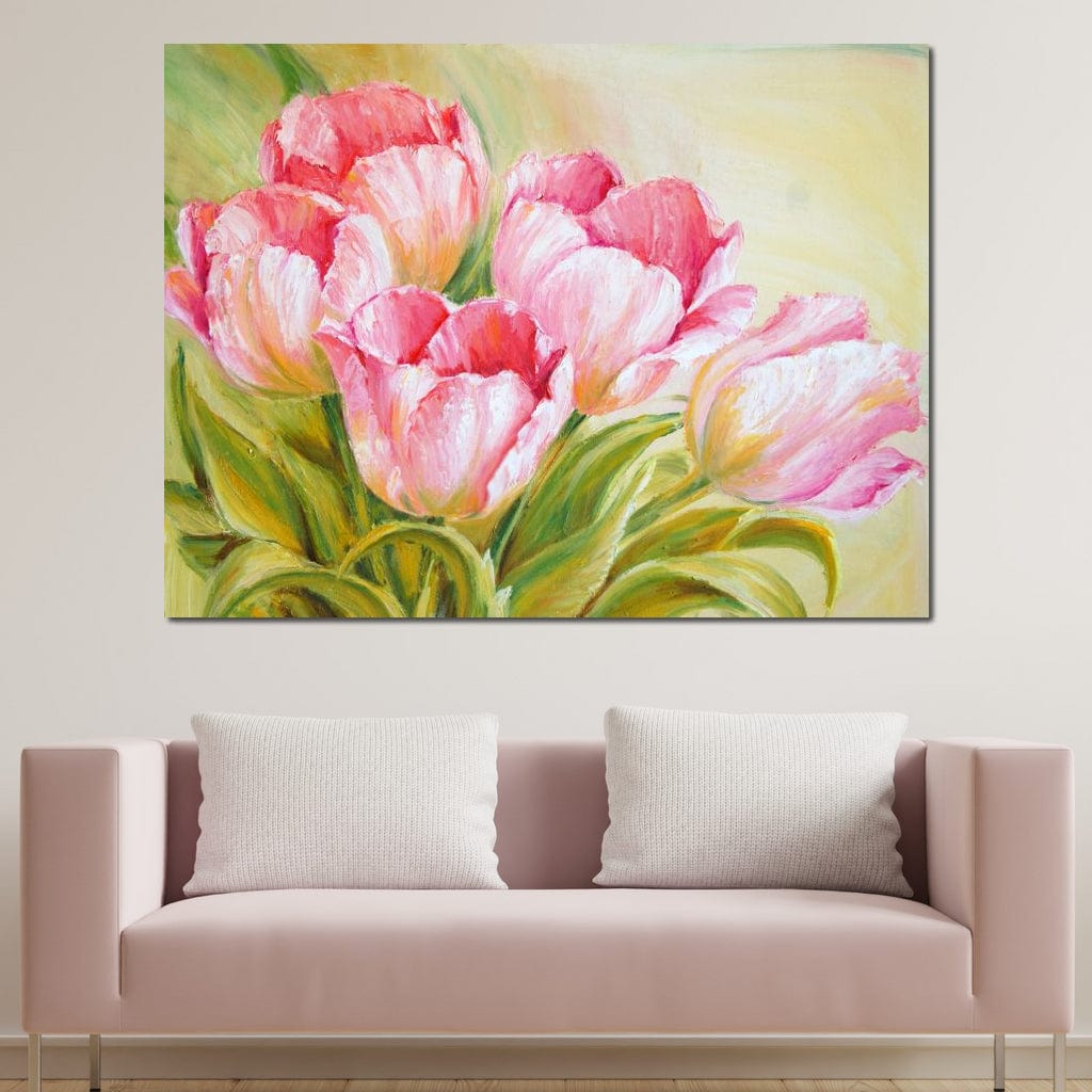 Pink Tulips Canvas Wall Art
