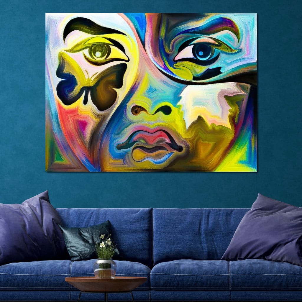 Multicolored Artistic Abstraction Canvas Wall Art