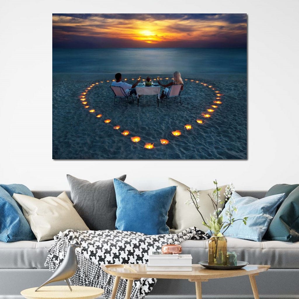 Valentine's Day Dinner Canvas Wall Art