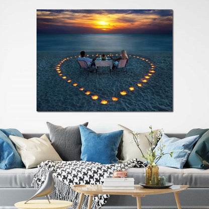 Valentine's Day Dinner Canvas Wall Art
