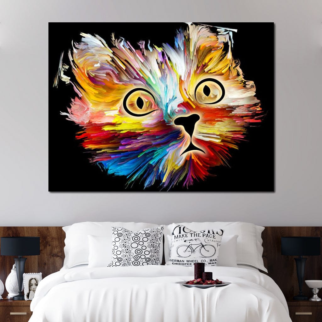 Colorful Cat Canvas Wall Art