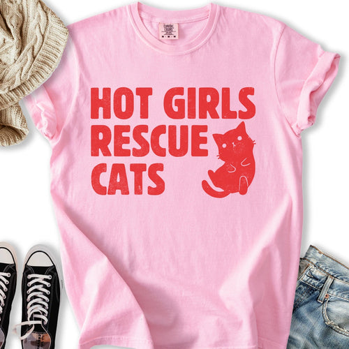Hot Girls Rescue Cats Relaxed Tee