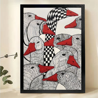 Geese Pattern Wall Art - Modern Graphic Design Print