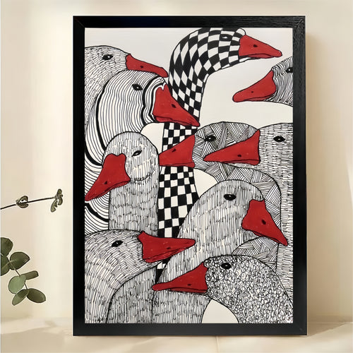 Geese Pattern Wall Art - Modern Graphic Design Print