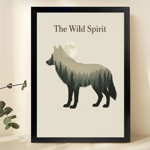 The Wild Spirit - Wolf Mountain Forest Wall Art Print