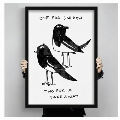 One For Sorrow Magpie Funny Quote Canvas Print