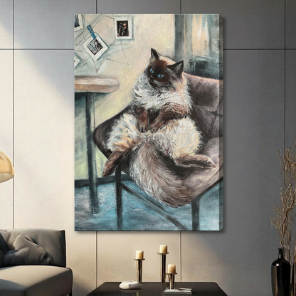 Ragdoll Cat Oil Painting Realistic Canvas Wall Art