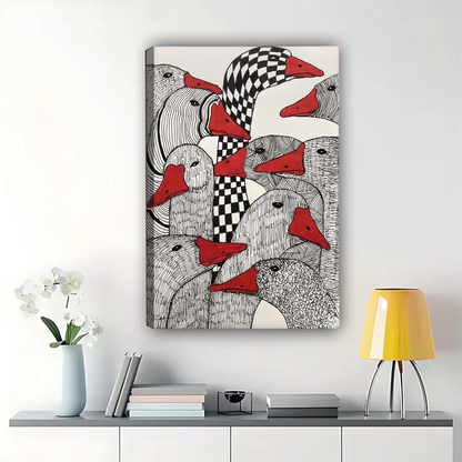 Geese Pattern Wall Art - Modern Graphic Design Print