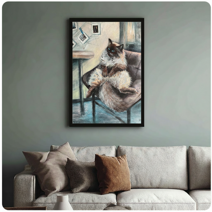 Ragdoll Cat Oil Painting Realistic Canvas Wall Art