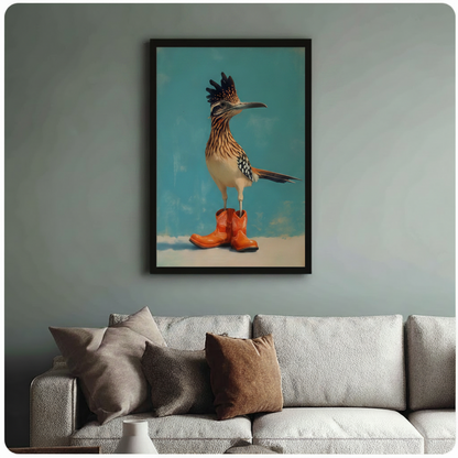 Roadrunner in Cowboy Boots Canvas Wall Art