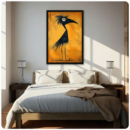 Abstract Black Bird Canvas Wall Art | Minimalist