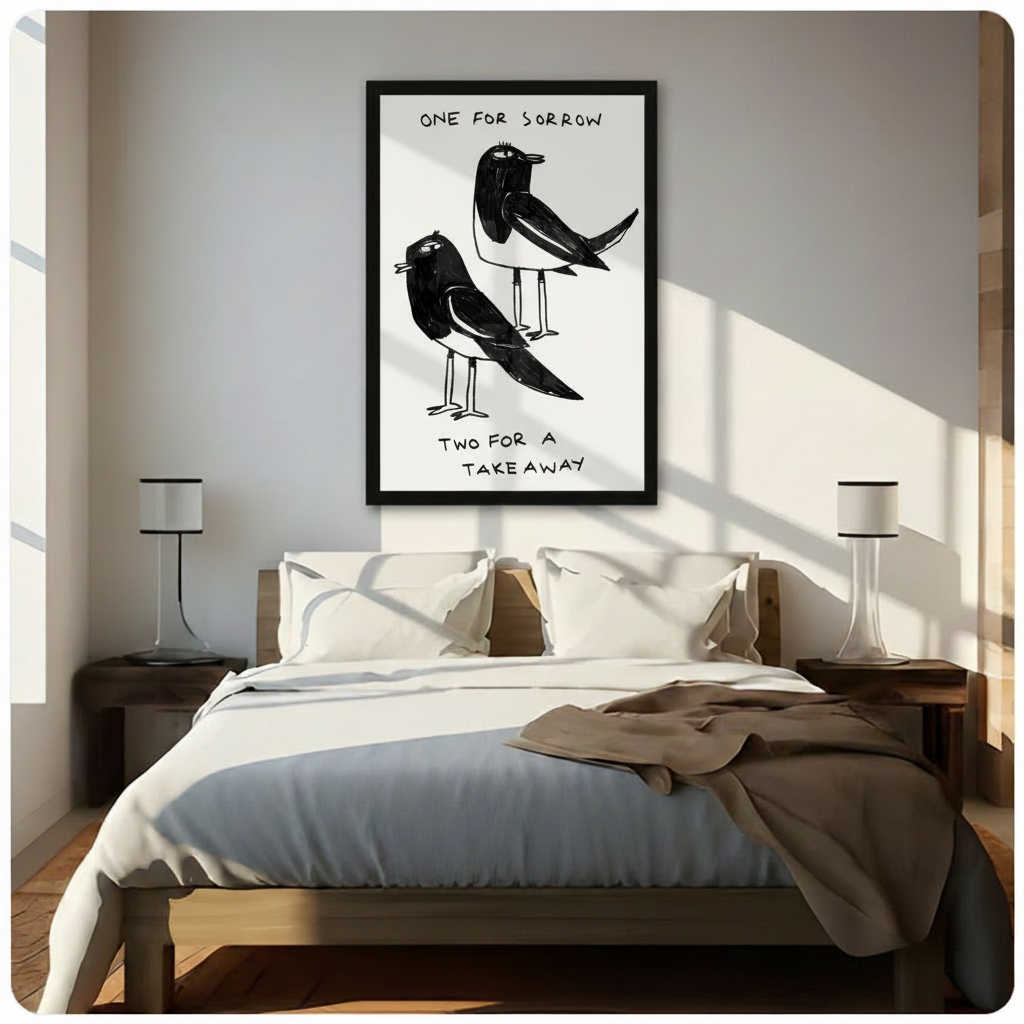 One For Sorrow Magpie Funny Quote Canvas Print