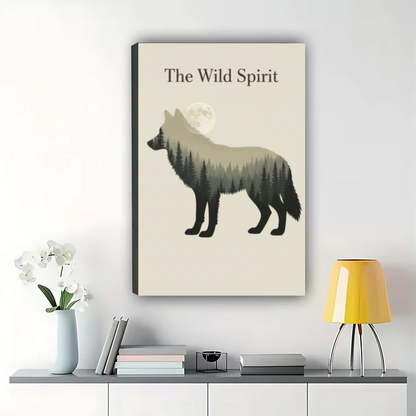 The Wild Spirit - Wolf Mountain Forest Wall Art Print