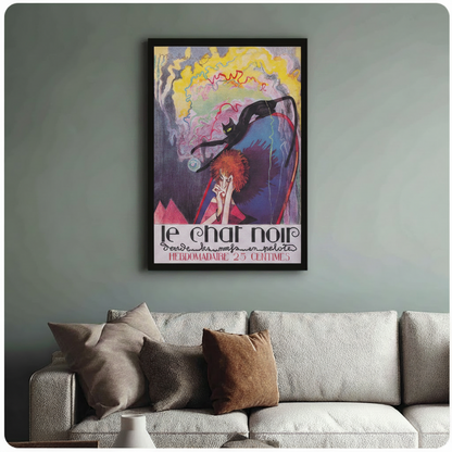 Le Chat Noir Art Nouveau Black Cat Canvas Print
