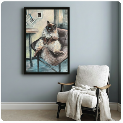 Ragdoll Cat Oil Painting Realistic Canvas Wall Art