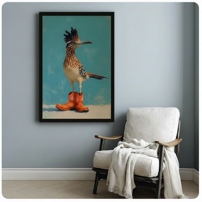 Roadrunner in Cowboy Boots Canvas Wall Art