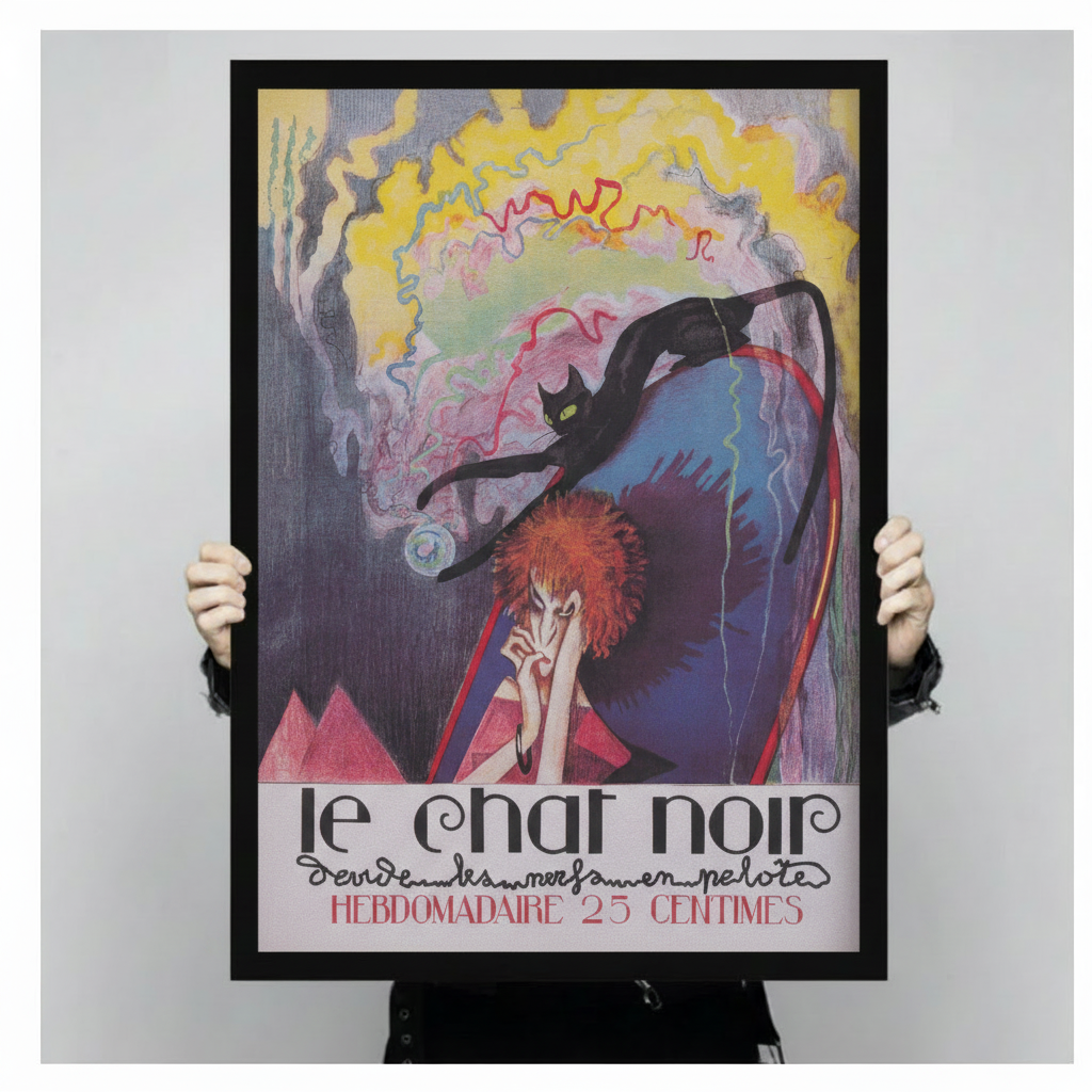 Le Chat Noir Art Nouveau Black Cat Canvas Print