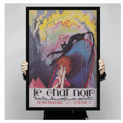 Le Chat Noir Art Nouveau Black Cat Canvas Print