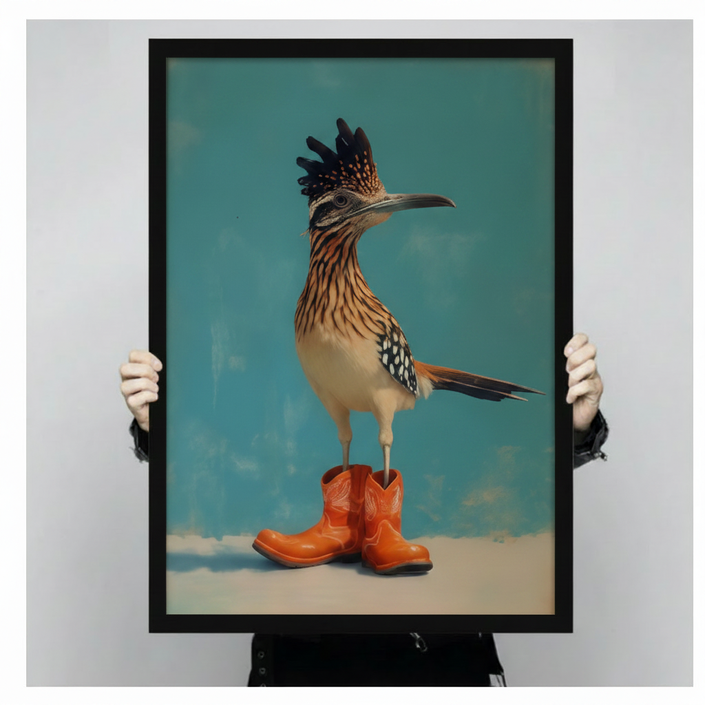 Roadrunner in Cowboy Boots Canvas Wall Art