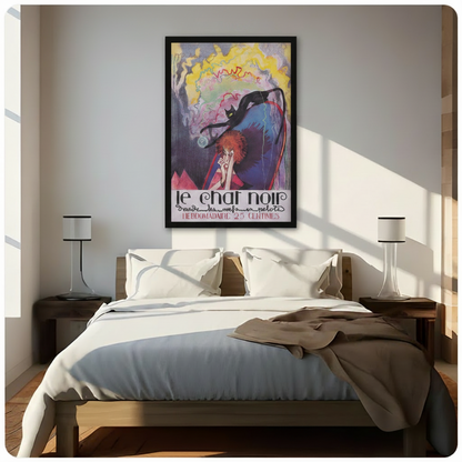 Le Chat Noir Art Nouveau Black Cat Canvas Print